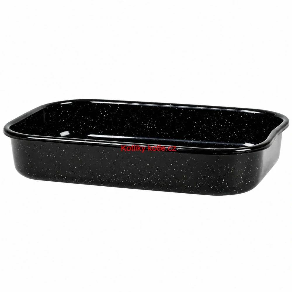 Smaltovaný pekáč černý 40 cm – 41,5 × 27 × 7,5 cm