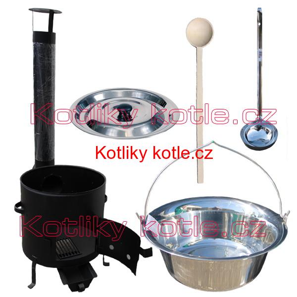 Nerezový kotlík 22 L + smaltovaná kotlina 42 Easy party